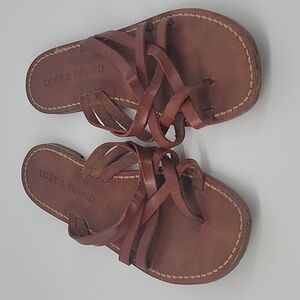 Lost & Found Walnut Florentine Leather Sandals